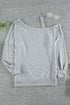 Asymmetric Dew Shoulder Long Sleeve Top